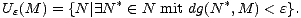 U (M ) = {N | E N * (- N mit dg(N *,M ) < e}.
 e
 