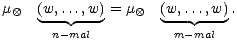 m ox (w,-...,w) = m ox (w,...,w) .
 n- mal m-mal
 