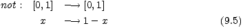 not : [0,1] ---> [0,1]
 x ---> 1 - x (9.5)
 